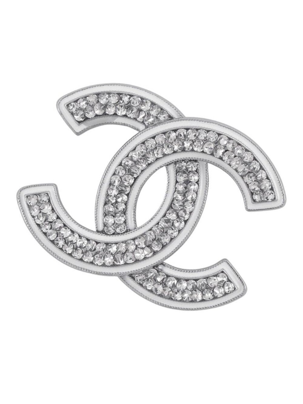 Chanel Brooch CC Logo Metal Rhinestone Enamel C Cahnel